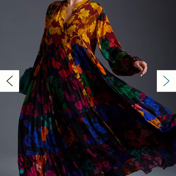New Anthropologie Siddhartha bansal tiered maxi dress - Picture 4 of 8